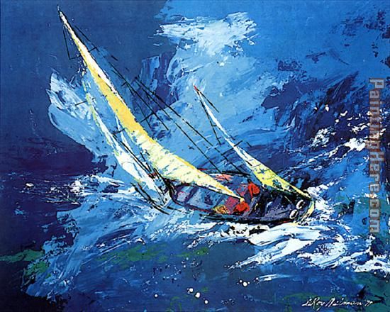 Sailing painting - Leroy Neiman Sailing art painting